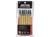 Dekton 6pc Wood Sculpt Carving Knives Chisels Steel Tool Blades Kit Set